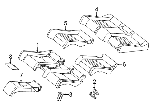 2012 Mercedes-Benz C250 Rear Seat Components Diagram 5
