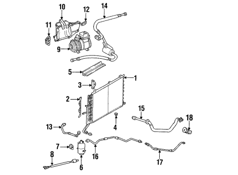 1997 Mercedes-Benz SL320 A/C Condenser Diagram