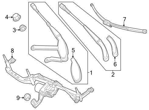2023 Mercedes-Benz EQE 500 Wiper & Washer Components - Body Diagram 2