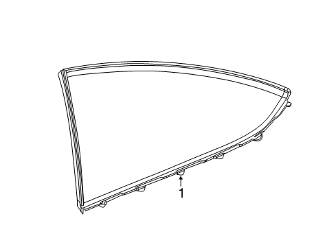 2014 Mercedes-Benz C250 Glass & Hardware - Quarter Panel