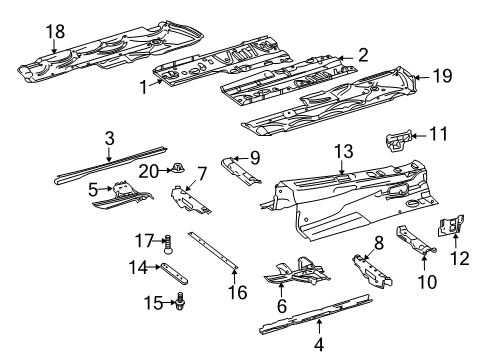 2012 Mercedes-Benz E350 Floor & Rails Diagram 3