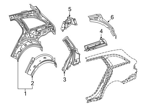 2018 Mercedes-Benz E63 AMG S Inner Structure - Quarter Panel Diagram
