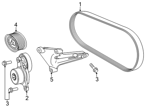 2022 Mercedes-Benz GLC43 AMG Belts & Pulleys - Belts Diagram 3