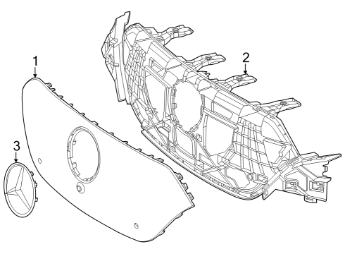 2025 Mercedes-Benz EQS 450+ SUV Grille & Components Diagram 2