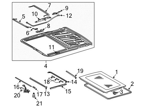 2006 Mercedes-Benz E55 AMG Sunroof Diagram 3