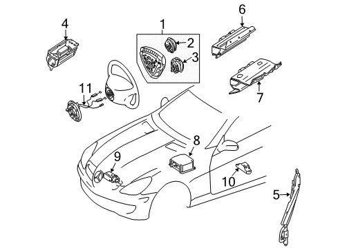 2010 Mercedes-Benz SLK300 Air Bag Components