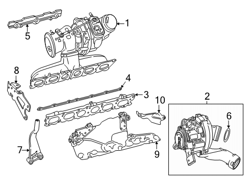 2025 Mercedes-Benz G550 Turbocharger & Components Diagram 2