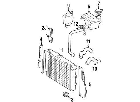 1994 Mercedes-Benz E320 Radiator & Components Diagram 3
