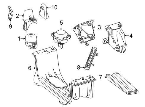 2015 Mercedes-Benz ML400 Engine & Trans Mounting Diagram