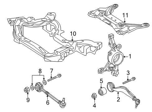 2012 Mercedes-Benz E550 Front Suspension Components Diagram 5