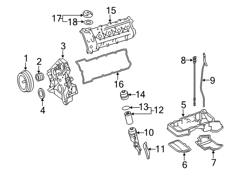 2008 Mercedes-Benz CLK63 AMG Engine Parts Diagram