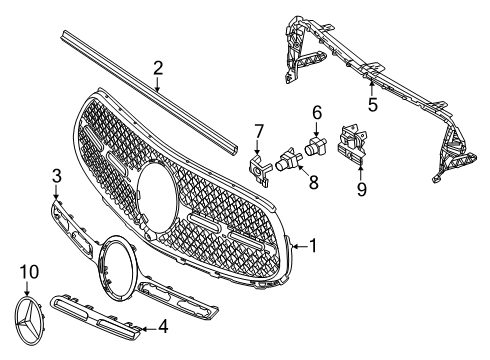 2024 Mercedes-Benz GLC300 Grille & Components Diagram 3