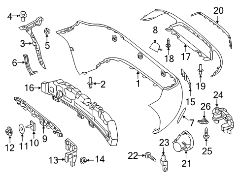 2017 Mercedes-Benz SLC300 Wheelhouse Liner U-Nut Diagram for 003-994-87-45