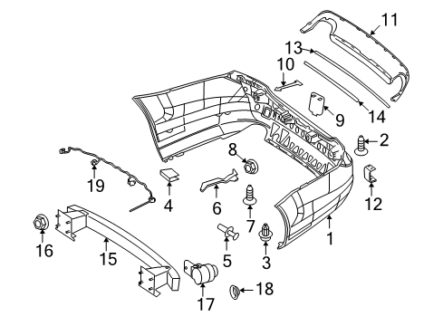 2007 Mercedes-Benz CL600 Bumper & Components - Rear Diagram