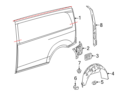 2016 Mercedes-Benz Metris Side Panel & Components Diagram