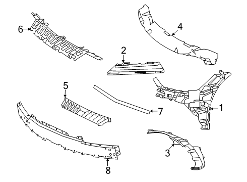 2024 Mercedes-Benz AMG GT 63 S E Performance Bumper & Components - Front Diagram