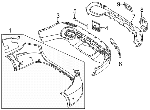 2024 Mercedes-Benz GLC300 Bumper & Components - Rear Diagram 3