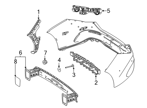 2020 Mercedes-Benz CLA250 Bumper & Components - Rear Diagram 4