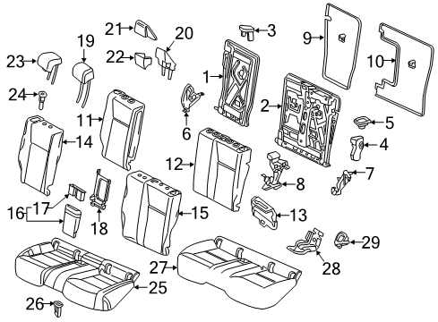 2016 Mercedes-Benz GLA250 HEAD RESTRAINT Diagram for 246-970-28-50-65-9H64