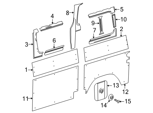 2016 Mercedes-Benz Sprinter 2500 Interior Trim - Side Panel Diagram 9