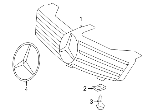 2006 Mercedes-Benz CLS500 Grille & Components Diagram