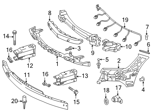 2012 Mercedes-Benz CLS63 AMG Bumper & Components - Front Diagram 4