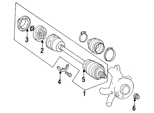 1995 Mercedes-Benz E320 Rear Axle Shafts & Joints