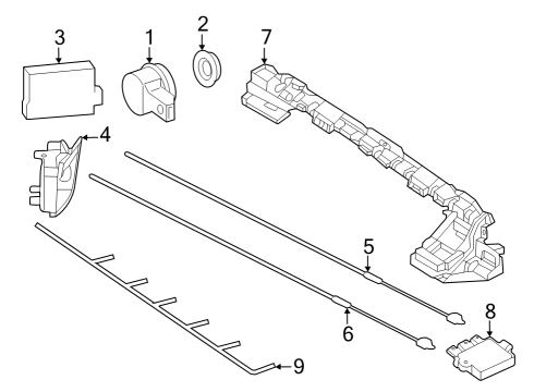 2025 Mercedes-Benz GLC350e Electrical Components - Rear Bumper Diagram