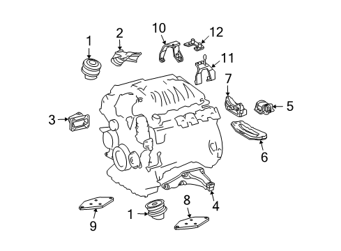 2008 Mercedes-Benz CL65 AMG Engine & Trans Mounting Diagram