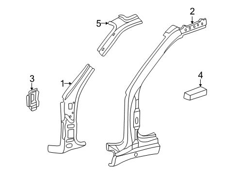 1998 Mercedes-Benz C280 Hinge Pillar
