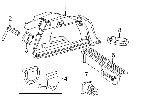 2025 Mercedes-Benz EQE SUV AMG Interior Trim - Rear Body Diagram 2