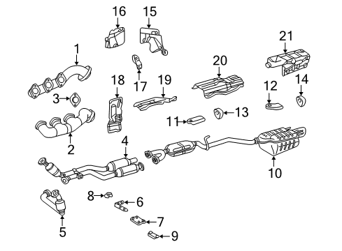 2000 Mercedes-Benz CLK430 Exhaust Manifold Diagram 2