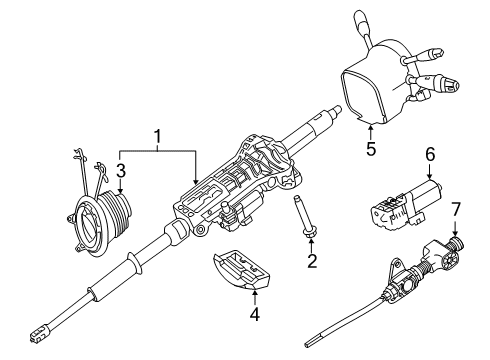 2020 Mercedes-Benz S560 Steering Column Assembly Diagram 2