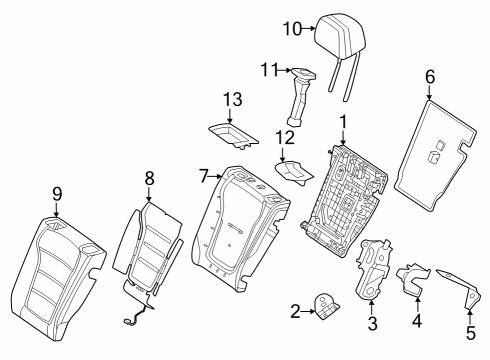 2024 Mercedes-Benz GLC43 AMG Rear Seat Components Diagram 3