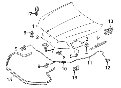 2018 Mercedes-Benz S450 Exterior Trim - Hood Diagram
