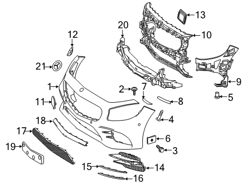 2020 Mercedes-Benz S560 Bumper & Components - Front Diagram 2