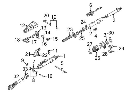 2004 Mercedes-Benz S500 Lower Steering Column