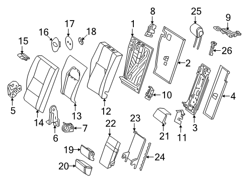 2019 Mercedes-Benz GLC63 AMG OUTER COV., RR SEAT BACKR Diagram for 253-920-23-02-64-9D88