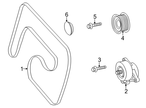 2003 Mercedes-Benz SLK32 AMG Belts & Pulleys - Belts Diagram 2