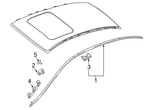 2017 Mercedes-Benz E300 Exterior Trim - Roof Diagram 2