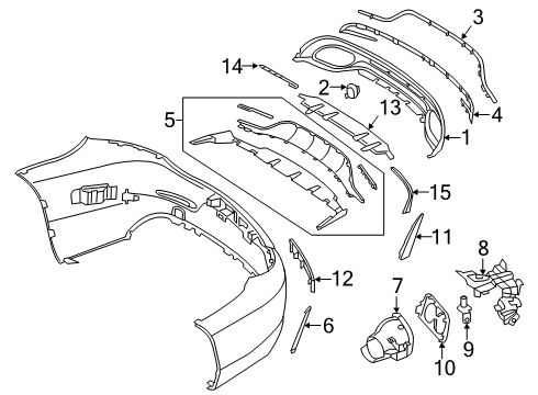 2023 Mercedes-Benz C43 AMG Exterior Trim - Rear Bumper Diagram