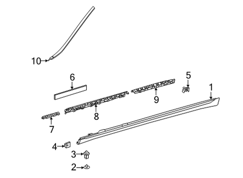 2024 Mercedes-Benz S63 AMG E Performance Exterior Trim - Pillars Diagram 2