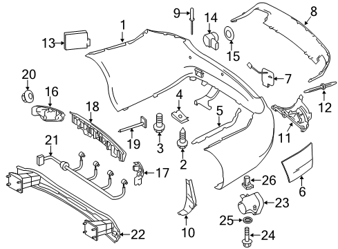 2011 Mercedes-Benz E350 Bumper & Components - Rear Diagram 4