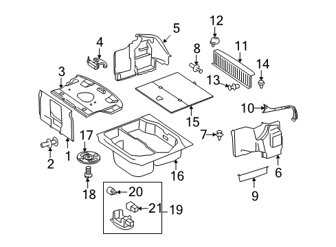 2007 Mercedes-Benz CL600 Interior Trim - Rear Body Diagram 2