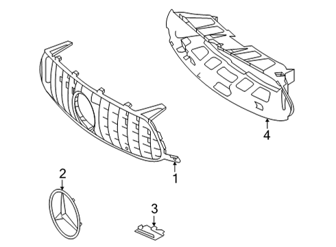 2021 Mercedes-Benz AMG GT 63 S Grille & Components Diagram