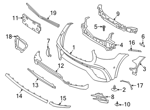 2020 Mercedes-Benz GLC63 AMG Bumper & Components - Front Diagram 2