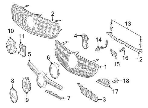 2023 Mercedes-Benz GLC300 Grille & Components Diagram 2
