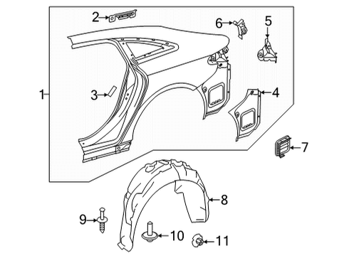2023 Mercedes-Benz EQS 450 Quarter Panel & Components Diagram 2
