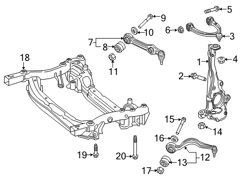 2016 Mercedes-Benz C350e Front Suspension Components Diagram 2