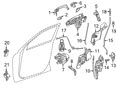 2013 Mercedes-Benz ML350 Front Door - Lock & Hardware